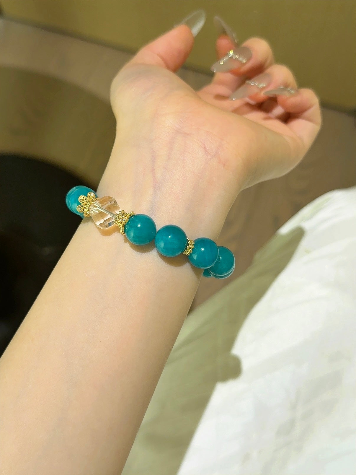 ▫️▪️ Tianhe stone white crystal sugar cube bracelet